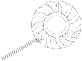 EFB0612HHAF99, DC Fans DC Mixed Flow Frameless Fan, 56x10.7mm, Ball, 3Leads, Lock Rotor Sensor, Tach