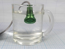 Герметичная кнопка, зелёная с двухцветной подсветкой, 12В/3А,ON-OFF, мет/ILкр/зел; №12677 ПКн\ 12\ 3\SPDT\d19\зел\ILкр&amp; зел\IP68\5L\LA19\