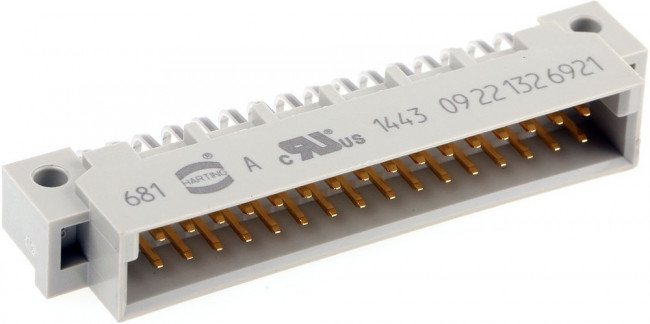 09 22 132 6921, Разъем DIN 41612, Type 2B Series, 32 контакт(-ов), Штекер, 2.54 мм, 2 ряда, a + b 09 22 132 6921, Разъем DIN 41612, Type 2B Series, 32 контакт(-ов), Штекер, 2.54 мм, 2 ряда, a + b