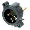 NC3MAAH, Гнездо, XLR, "папа", PIN: 3, угловой 90°, THT, черный, 6А
