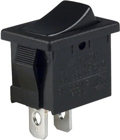 R1966ABLKBLKEF, Rocker Switches SPST OFF-ON QC 15A