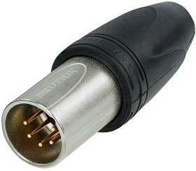 NC5MXX-HD-D, XLR Connectors 6 pin male, NI/AU w/ rubber jacket. IP68