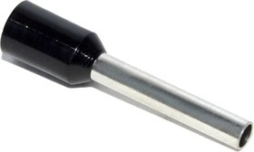 Наконечник штыревой втулочный изолированный KTE 1.5-12V 1,5мм2/L=12мм/Чёрный (упак=500 шт.)