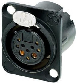 NC10FD-LX-B, Аудио разъем XLR, 8+2 Pole, 10 контакт(-ов), Гнездо, Монтаж на Шасси