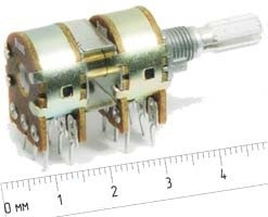 Резистор переменный поворотный 50к\B\16мм\KC6x20\ YRV-RTT16.B50KL20KC; №7218 РПвр 50к\B\16мм\KC6x20\