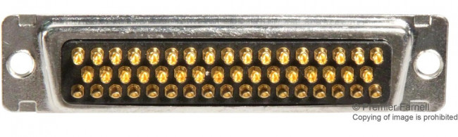 L717DD50P, D-Sub Standard Connectors 50P PLUG SOLDER CUP FIXED MACHINED