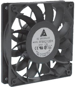 FFB1224HH-F00, DC Fans DC Tubeaxial Fan, 120x25.4mm, 24VDC, Ball Bearing, 3-Lead Wires, Tachometer