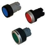 PB22BF0W, LED Panel Mount Indicators BZL FLUSH CLEAR PB SPRING RTRN