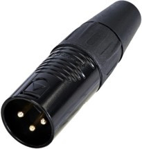 RC3M-B, XLR Connectors 3P MALE XLR CBL CONN BLACK/GOLD - BAG