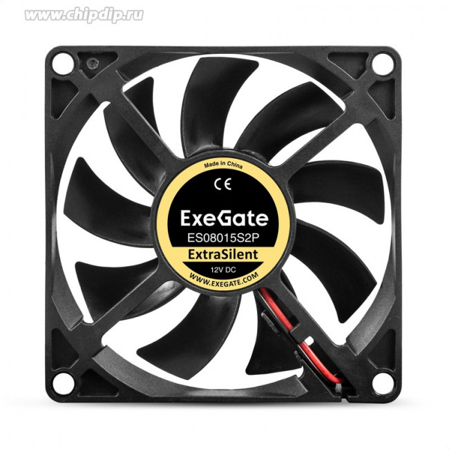 EX295233RUS, Вентилятор 12В DC ExeGate ExtraSilent ES08015S2P (80x80x15 мм, Sleeve bearing (подшипник скольжения), 2pin, 1600RPM, 16,5dBA) EX295233RUS, Вентилятор 12В DC ExeGate ExtraSilent ES08015S2P (80x80x15 мм, Sleeve bearing (подшипник скольжения), 2pin, 1600RPM, 16,5dBA)