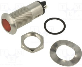 528-501-23, Индикат.лампа: LED; плоский; 24-28ВDC; Отв: O13мм; IP67; OLED: 10мм