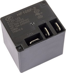 HF105F-2/012D-1ZS (TR91-12VDC-SC), Реле 1 переключ. 12VDC, 10A/240VAC SPDT