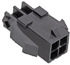 203632-0400, Headers &amp; Wire Housings Dual Row 4 Ckt Panel Mounts Black