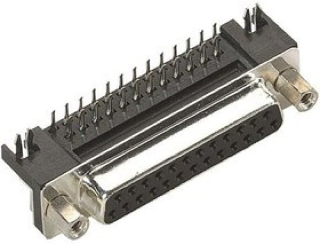09683537613, D-Sub Standard Connectors 25P DSUB FEMALE R/A STAMPED SOLDER PIN