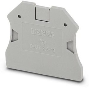 Крышка концевая D-UT 2,5/10 /2,2mm, для винтовых клемм UT 2,5..10, серая Крышка концевая D-UT 2,5/10 /2,2mm, для винтовых клемм UT 2,5..10, серая