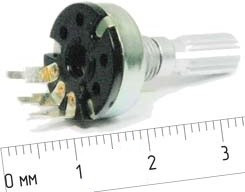 Резистор переменный поворотный 5,0к\B\17мм\KC6x20\ YRV-17N6.B5KL20KC; №7222 РПвр 5,0к\B\17мм\KC6x20\