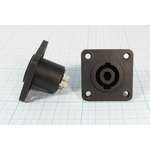 Гнездо микрофонное SPEAKON, 4C, на панель, флан 4отверстия