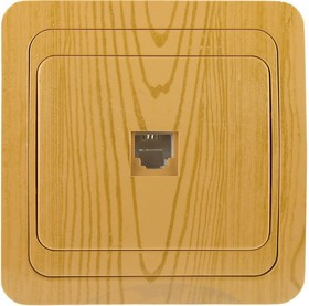 SV-54117-A, СВЕТОЗАР Гамма, телефонная, одинарная, цвет ольха, электрическая розетка (SV-54117-A)