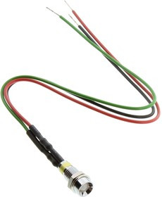 606-2415-130F, INDICATOR, LED PANEL MOUNT, RED/GREEN, 12V