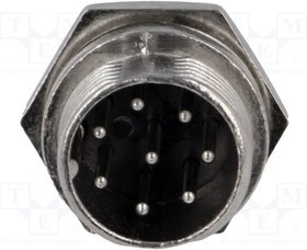 MIC338, Гнездо, микрофонный, "папа", PIN: 8, на панель