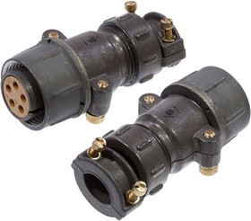 ШР20П5НШ10 розетка, Разъем на кабель с прямым патрубком для неэкранированного кабеля