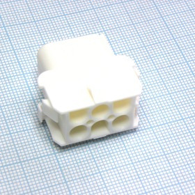 350781-1, Корпус разъема Universal MATE-N-LOK, розетка 6PIN, Matrix (Nylon, UL 94V-0) без контактов, шаг 6.35 мм