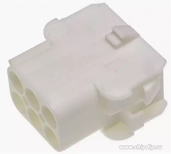 350781-1, Корпус разъема Universal MATE-N-LOK, розетка 6PIN, Matrix (Nylon, UL 94V-0) без контактов, шаг 6.35 мм