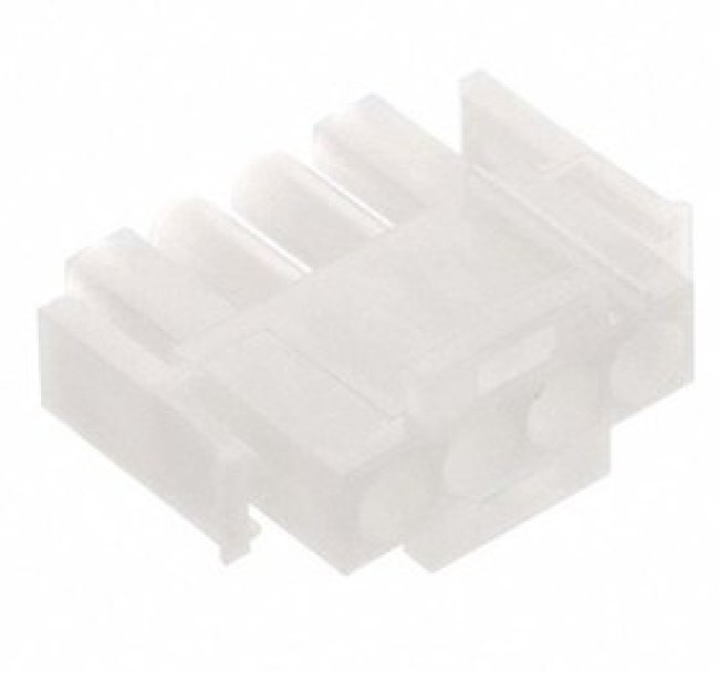 1-480702-0, Universal MATE-N-LOK Male Connector Housing, 6.35mm Pitch, 4 Way, 1 Row