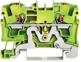 2204-1207, Клеммная колодка на DIN рейку, Ground, 2 вывод(-ов), 20 AWG, 10 AWG, 4 мм², Зажим, 32 А