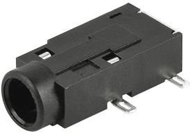 SJ2-35853B-SMT-TR, Phone Connectors 3.5mm Narrow Ftprint 3conductr Tip switc