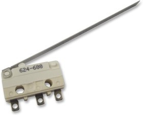 19N403L63, Микропереключатель, Мгновенного Действия, Длинный Рычаг, SPDT, Пайка, 5 А, 28 В DC