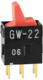 GW22LCP, ROCKER; DPDT; Pos: 2; ON-ON; 0.01A/28VAC; 0.01A/28VDC; -25?55°C