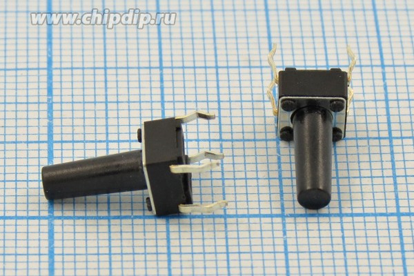 Тактовая кнопка, 6.0x 6.0x12.5, алгоритм работы NO, контакты 4PF