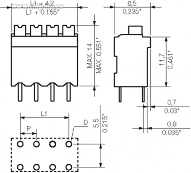 1825640000 Клемма Fixed Terminal Blocks LSF-SMT 3.50/02/180 3.5SN BK TU