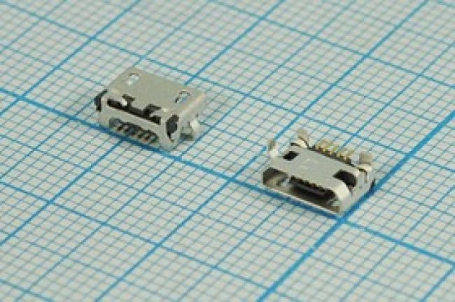 Разъем microUSB розетка, тип B, контакты 5C4HP, на плату, угловой, microUSBB5SD5 Разъем microUSB розетка, тип B, контакты 5C4HP, на плату, угловой, microUSBB5SD5