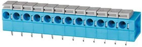 TBL004-508-12BE-2GY, Fixed Terminal Blocks Terminal block, screwless, 5.08, Horizontal, 12 Blue w Grey button