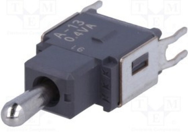 A13JB, Переключатель: тумблер, Пол: 3, SPDT, ON-OFF-ON, 0,01A/28ВAC