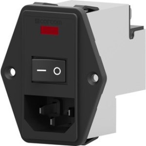 6609929-5, Power Entry Module Filtered M 3 POS (115VAC/230)VACVAC 10A Fuse/Voltage Selector RA 1 Port