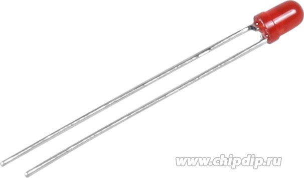 L-1154IT, Светодиод 3мм/красный/625нм/ 20-60мкд/прозрачный красный/50°