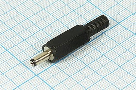 Разъем питания DC вилка, D3.8 d1.05 L10, 2C, на кабель, пластик хвост, WTN-27-1141A\WUN TAIX