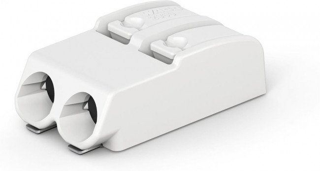 PCB terminal, 2 pole, pitch 4 mm, AWG 24-18, 9 A, push-in cage clamp, white, 2060-452/998-404