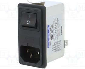 RIQ0442H2, Разъем: питания AC, гнездо, "папа", 4А, 250ВAC, IEC 60320, -25-85°C