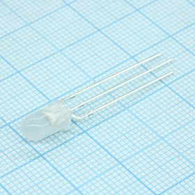 FYL-5019EGW, Светодиод 5мм/красный/625нм/50мкд - зеленый/572нм/58мкд/белый матовый/50°