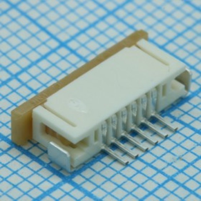 522710679, Соединитель FFC/FPC 6 контактов шаг 1мм угловой SMD серия Easy-OnT лента на катушке