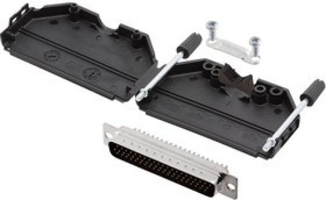 L17DPPK37-BK+L717HDC62P, Разъем D Sub, With Backshell, HD62, High Density, Штекер, L17DPPK-BK, 62 контакт(-ов), DC
