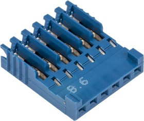 281786-6, AMPMODU HE14 Female Connector Housing, 2.54mm Pitch, 6 Way, 1 Row 281786-6, AMPMODU HE14 Female Connector Housing, 2.54mm Pitch, 6 Way, 1 Row
