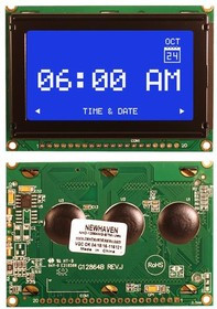 NHD-12864WG-BTMI-V#N, LCD Graphic Display Modules &amp; Accessories STN-Blue (-) 75.0 x 52.7