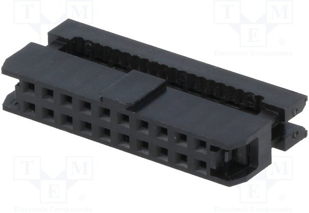 T826120A101CEU, Вилка, IDC, "мама", PIN: 20, с зажимом шлейфа, IDC, на шлейф, 1мм