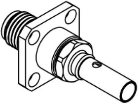 R125272000, RF Connectors / Coaxial Connectors SMA / STRAIGHT SQUARE FLANGE JACK CRIMP AND SOLDER TYPE - CABLE 2.6/50 S