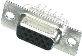 09561517500, Разъем D Sub, HD15, High Density, Гнездо, 15 контакт(-ов), DE, Пайка